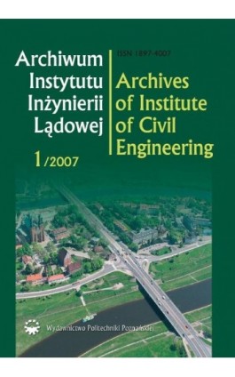 Archiwum Instytutu Inżynierii Lądowej, nr 1 - Praca zbiorowa - Ebook