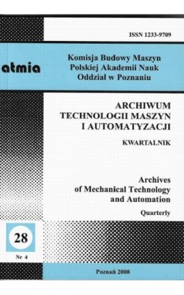 Archiwum Technologii Maszyn i Automatyzacji 28/4 - Praca zbiorowa - Ebook