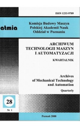 Archiwum Technologii Maszyn i Automatyzacji 28/1 - Praca zbiorowa - Ebook