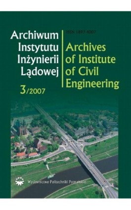 Archiwum Instytutu Inżynierii Lądowej, nr 3 - Ebook