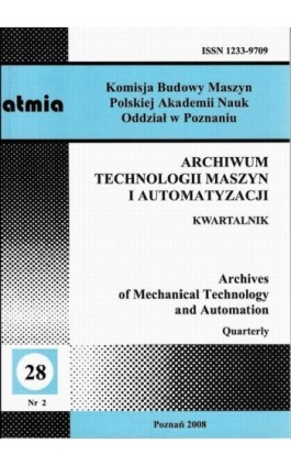 Archiwum Technologii Maszyn i Automatyzacji 28/2 - Praca zbiorowa - Ebook