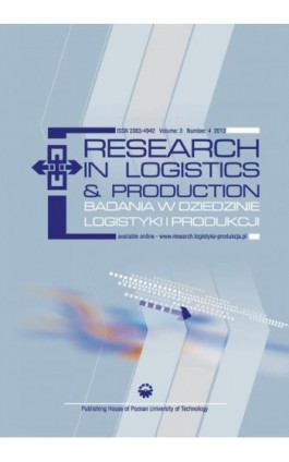 Research in Logistics & Production - Badania w dziedzinie logistyki i produkcji, Vol. 3, No. 4, 2013 - Praca zbiorowa - Ebook