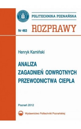 Analiza zagadnień odwrotnych przewodnictwa ciepła - Henryk Kamiński - Ebook - 978-83-7775-086-5