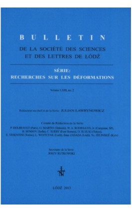 Bulletin de la Société des sciences et des lettres de Łódź, Série: Recherches sur les déformations  t. 63 z. 2 - Praca zbiorowa - Ebook