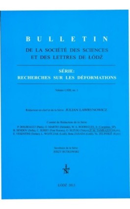 Bulletin de la Société des sciences et des lettres de Łódź, Série: Recherches sur les déformations t. 63 z. 1 - Praca zbiorowa - Ebook