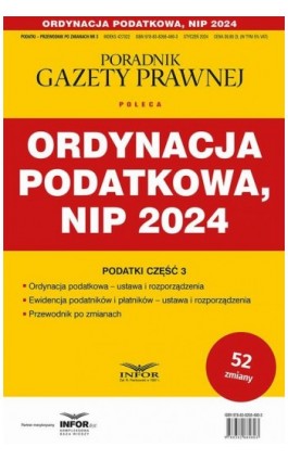 Ordynacja Podatkowa NIP 2024 Podatki Część 3 - Praca zbiorowa - Ebook - 978-83-8268-481-0