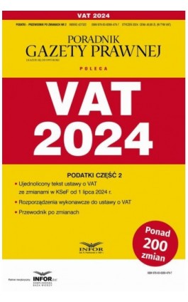 VAT 2024 Podatki Część 2 - Praca zbiorowa - Ebook - 978-83-8268-479-7